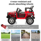CLARFEY 12V Battery Powered RC Off-Road Jeep for Kids with LED Lights