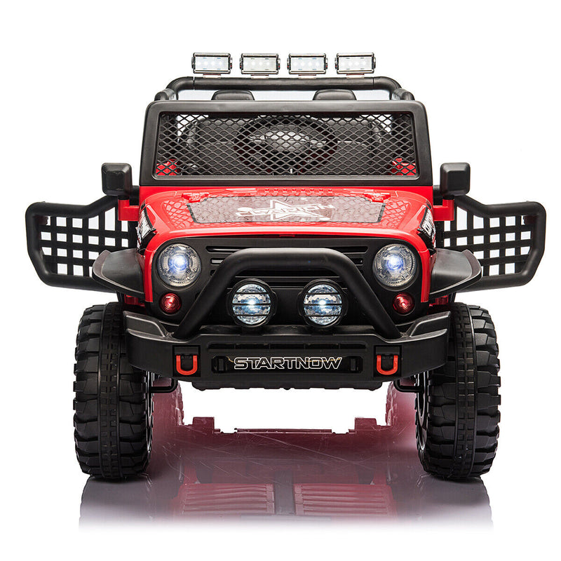CLARFEY 12V Battery Powered RC Off-Road Jeep for Kids with LED Lights