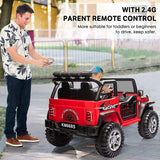 CLARFEY 12V Battery Powered RC Off-Road Jeep for Kids with LED Lights