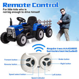 CLARFEY 12V Ride-On Tractor with Trailer and Remote Control for Kids - Music and Fun Included!