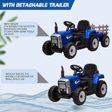 CLARFEY 12V Ride-On Tractor with Trailer and Remote Control for Kids - Music and Fun Included!