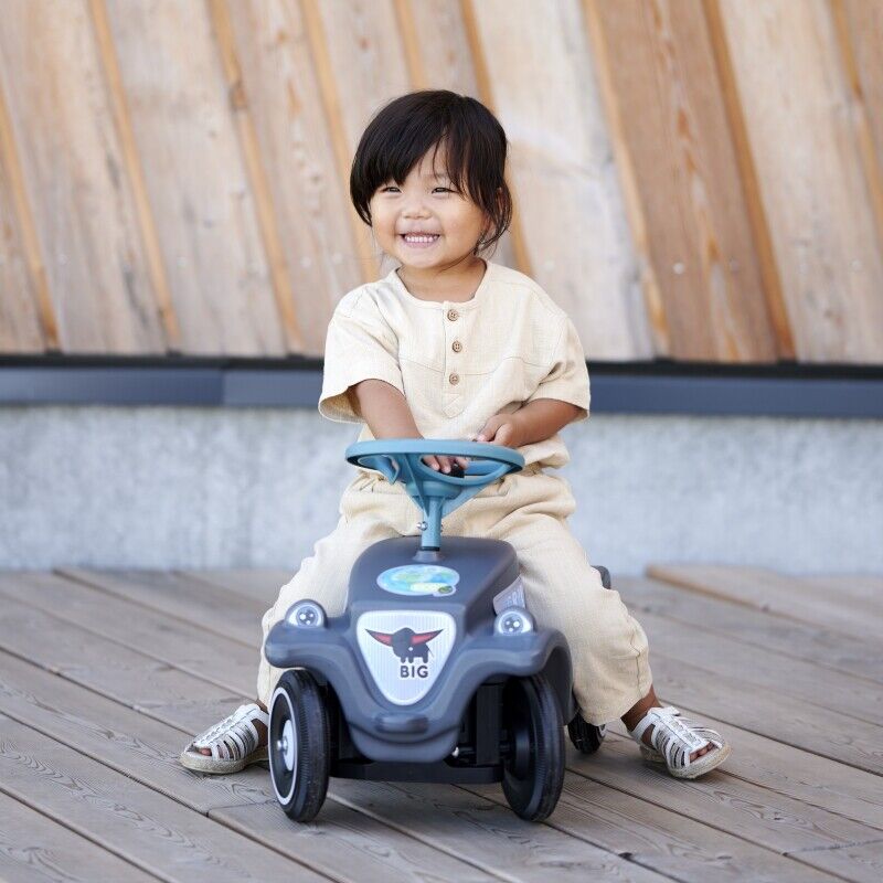 Classic Grey BIG Bobby Car with Horn - Eco-Friendly Ride-On Toy