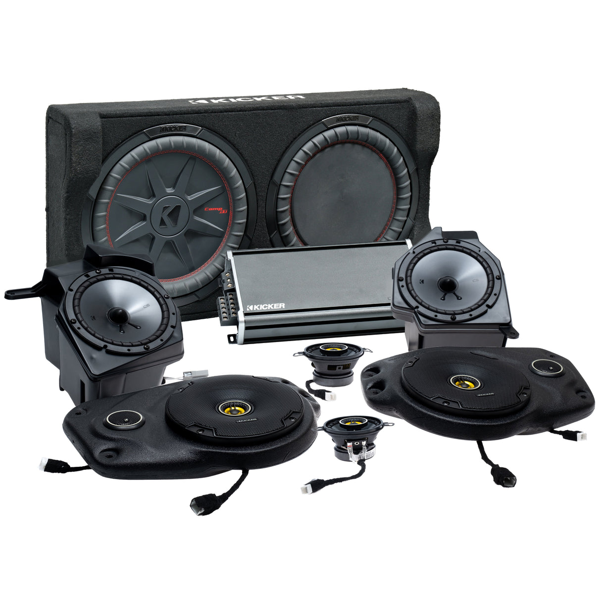 Kicker Plug & Play Full System 5-Channel, 8-Speakers CS, Sub Bundle  | '18- '23 JL Wrangler/ '20- '23 JT Gladiator