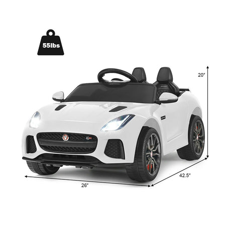Costway 12V Jaguar F-Type SVR Licensed Kids Ride On Car with Motorized Function