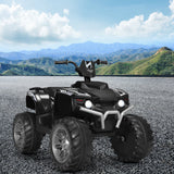 Costway 12V Kids ATV Quad Ride On Car with LED Light & Music - Black