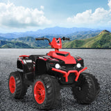 Costway 12V Kids ATV Quad Ride On Car with LED Light & Music in Red