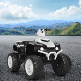Costway 12V Kids ATV Quad Ride On Car with LED Light & Music - White