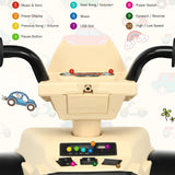 Costway 12V Kids ATV Quad Ride On Car with LED Light & Music - Yellow