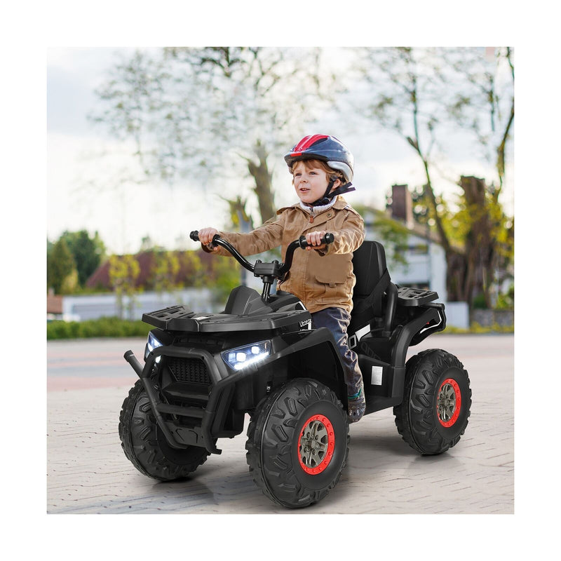 Costway 12V Kids Electric ATV Quad with MP3 Player and LED Lights - 2 Speed Ride On Car