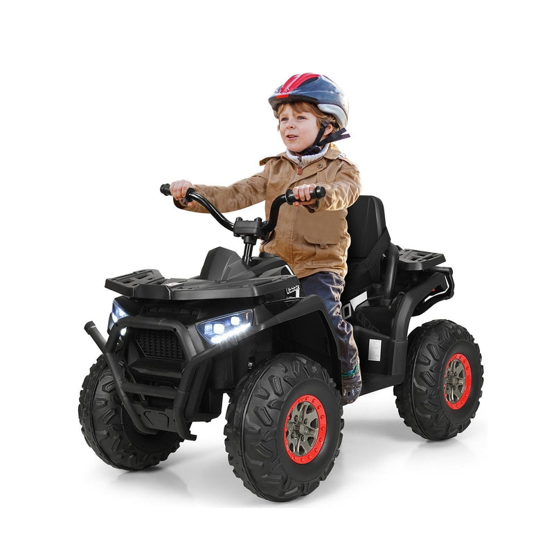 Costway 12V Kids Electric ATV Quad with MP3 Player and LED Lights - 2 Speed Ride On Car
