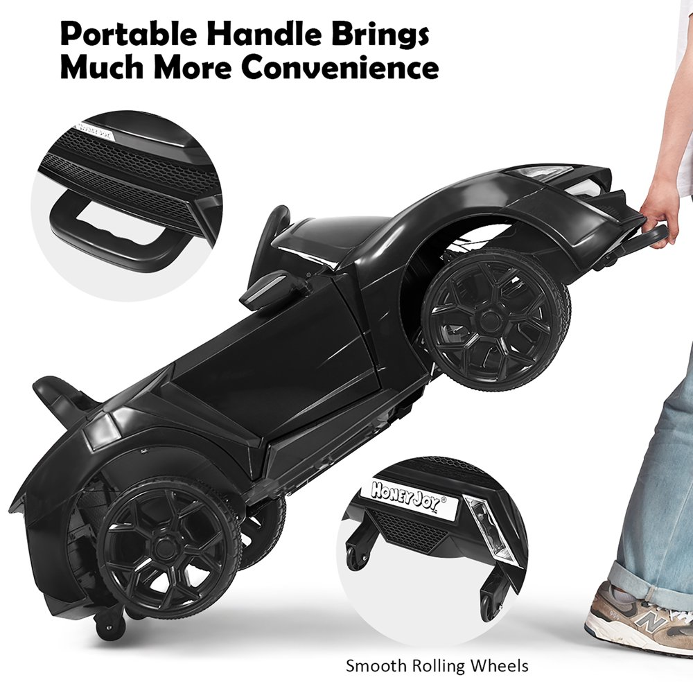 Costway 12V Kids Ride-On Car with Remote Control, Lights, MP3 Player, and Openable Doors
