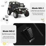 Costway 12V Kids Ride On Truck with Remote Control, Lights, and Music - Black