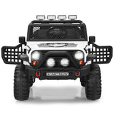 Costway 12V Kids Ride On Truck with Remote Control, Lights, and Music - White