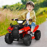 Costway 6V Kids ATV Quad Electric Ride On Car Toy with LED Light and MP3 Player in Red
