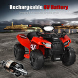 Costway 6V Kids ATV Quad Electric Ride On Car Toy with LED Light and MP3 Player in Red