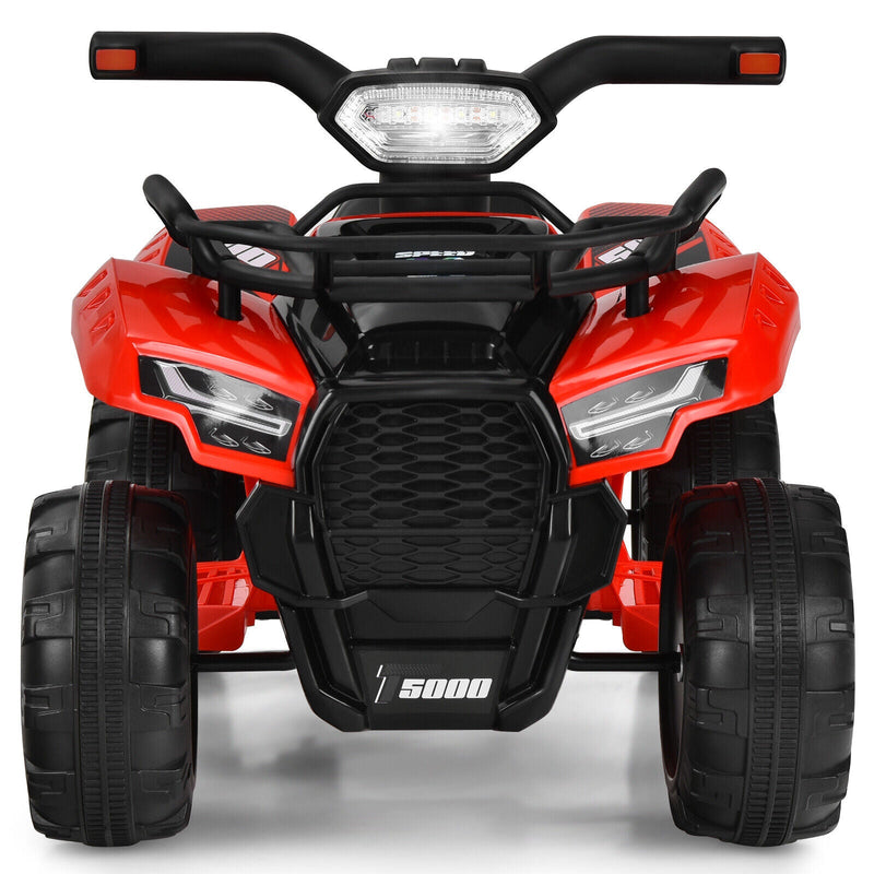 Costway 6V Kids ATV Quad Electric Ride On Car Toy with LED Light and MP3 Player in Red
