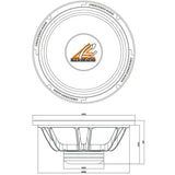 Crescendo Audio UN-12 12" 600W RMS Midrange Speaker 4-Ohm (Single) Crescendo Audio