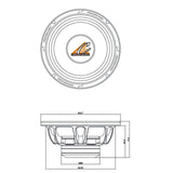 Crescendo Audio UN-65 6.5" 200W RMS Midrange Speaker 4-Ohm (Single) Crescendo Audio