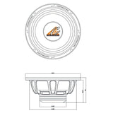 Crescendo Audio UN-8 8" 300W RMS Midrange Loudspeaker 4-Ohm (Single) Crescendo Audio