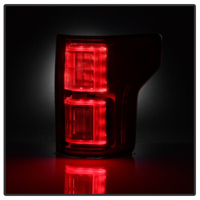 Feux arrière à LED Spyder 18-19 Ford F-150 (sans capteur d'angle mort) - Rouge transparent (ALT-YD-FF15018-LED-RC)