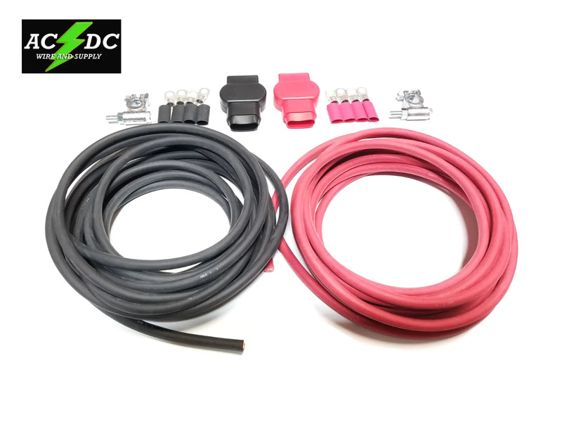 Military Style Battery Terminal 4 awg Gauge Relocation Cable Wire Kit PICK COLOR AC/DC WIRE AND SUPPLY