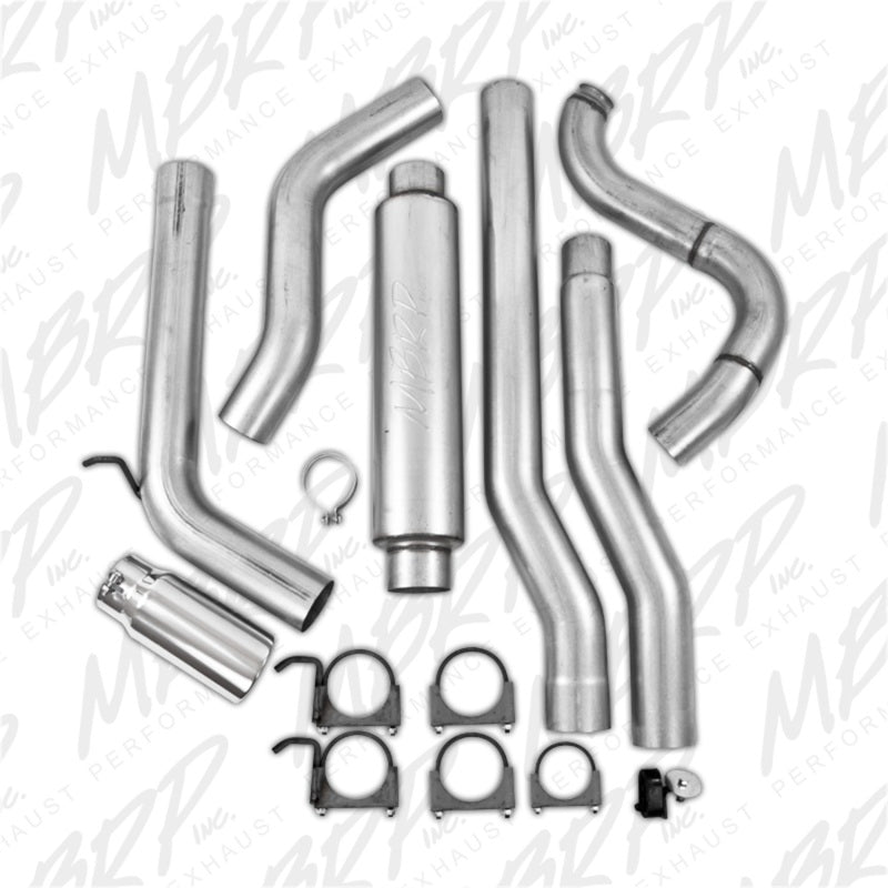 Système d'échappement en aluminium à sortie simple côté turbo arrière MBRP 88-93 Dodge 2500/3500 Cummins 4WD UNIQUEMENT