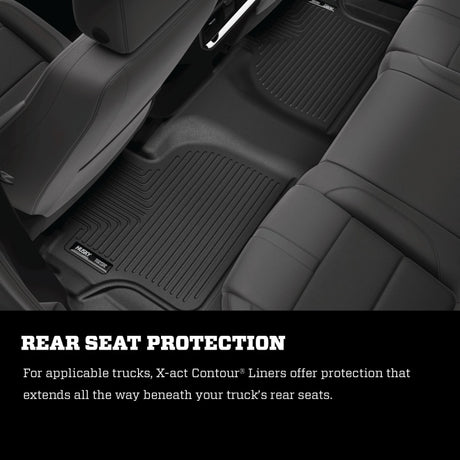 Revêtement de sol noir pour 2e siège Husky Liners 2014 Toyota Tundra Crew Cab / Ext Cab X-Act Contour