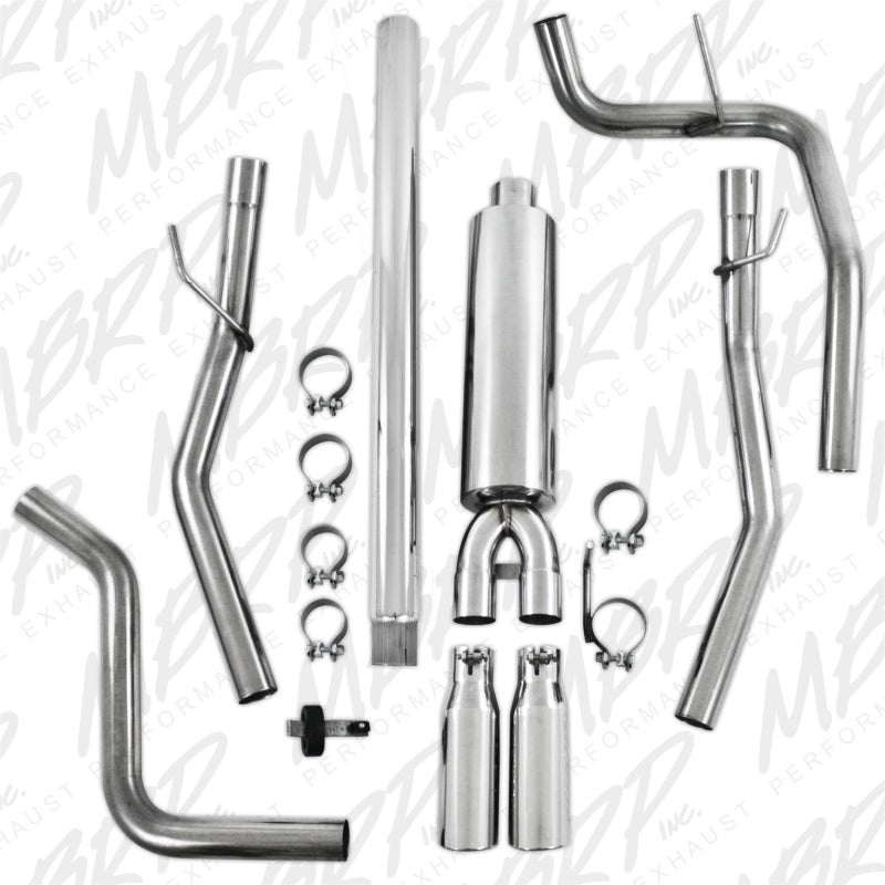 MBRP 2004-2008 Ford F150 4.6/5.4L EC/CC-SB Cat Back Double Split Arrière