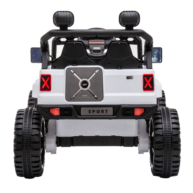 DAKOTT 12V Electric Off Road Ride On Truck with Remote Control for Kids - White