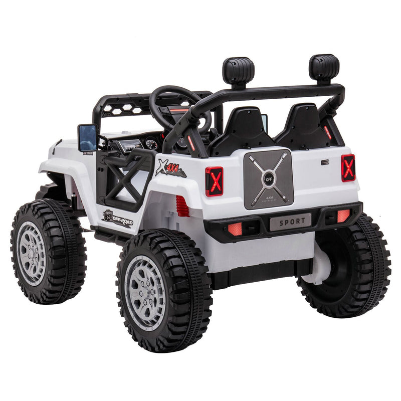 DAKOTT 12V Electric Off Road Ride On Truck with Remote Control for Kids - White