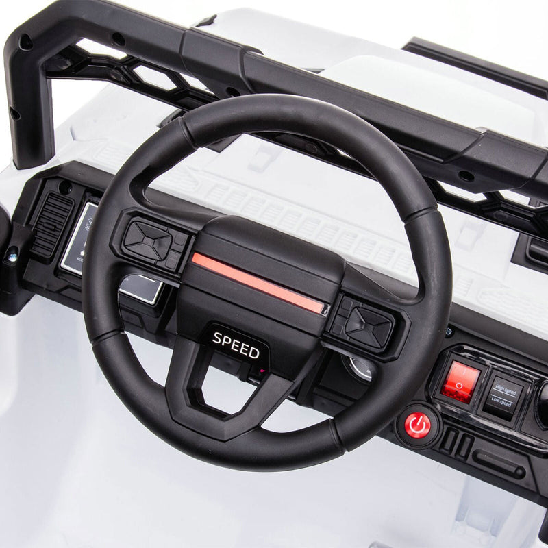 DAKOTT 12V Electric Off Road Ride On Truck with Remote Control for Kids - White