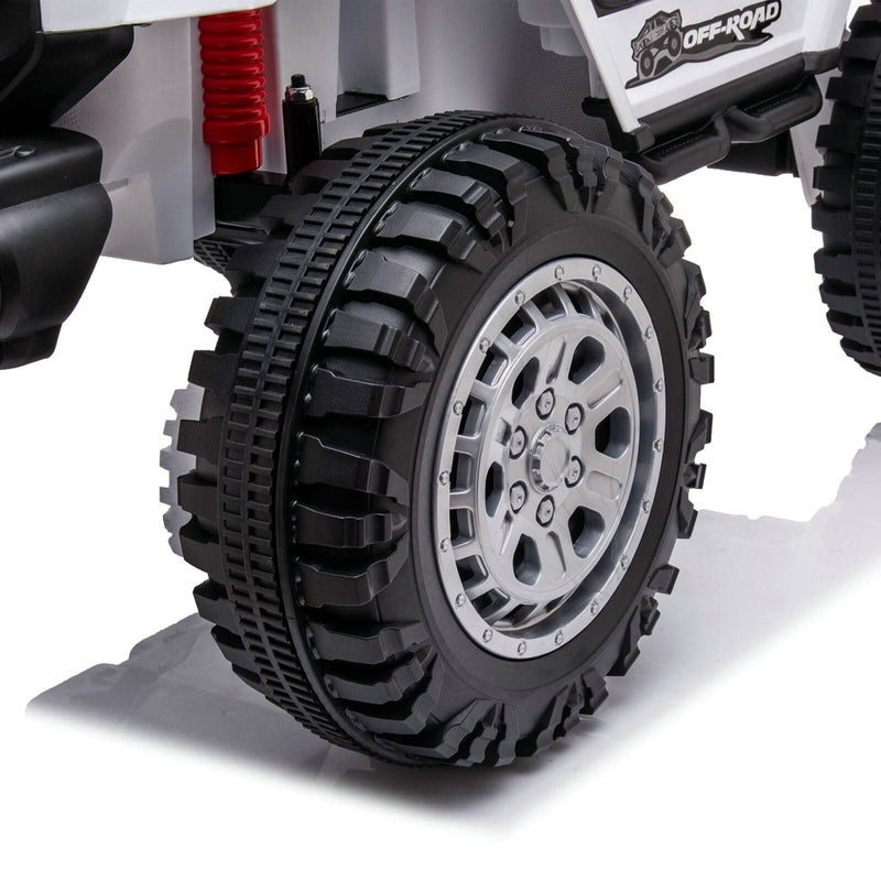 DAKOTT 12V Electric Off Road Ride On Truck with Remote Control for Kids - White