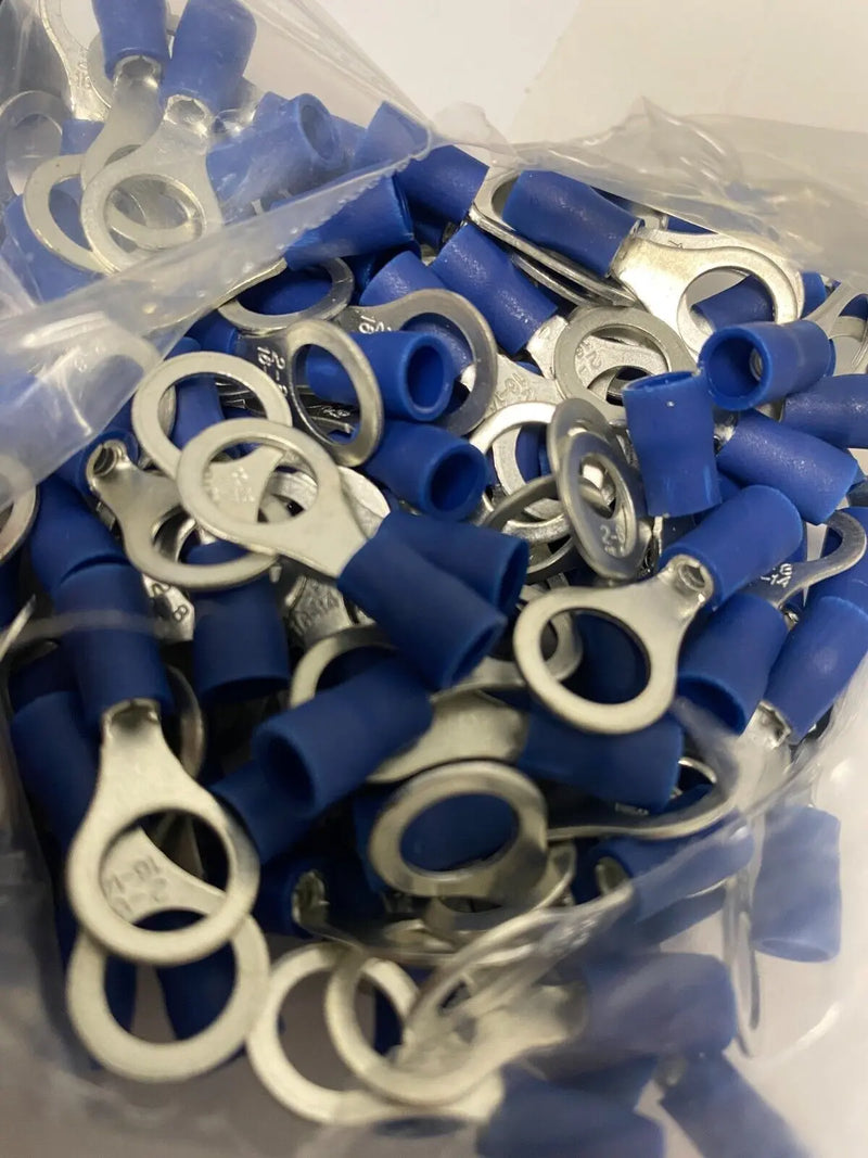 Blue 16-14 Gauge Wire Ring Terminals Vinyl Connectors Eyelet - YOU CHOOSE SIZE - Unbranded
