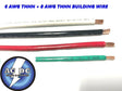 60' EA THHN THWN 6 AWG GAUGE BLACK WHITE RED COPPER WIRE + 60 8 AWG GREEN ACDC