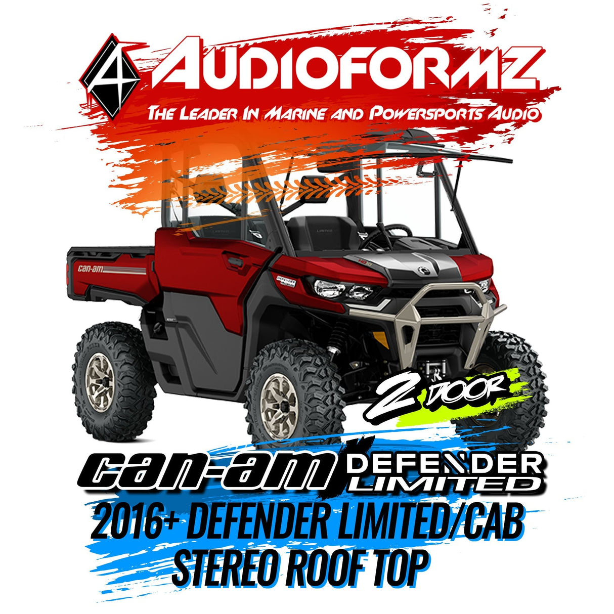 2016-2025 Can-Am Defender HD7-HD10 Limited/Cab Stereo Tops (2-Door) Can-Am
