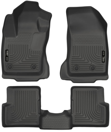 Revêtements de sol avant et deuxième rangée noirs Husky Liners 2015 Jeep Renegade Weatherbeater