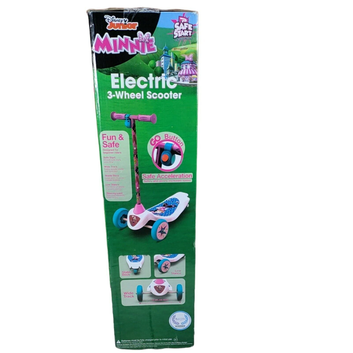 Disney Jr Minnie Mouse Electric 3-Wheel Scooter for Safe and Fun Riding (Ages 3+)