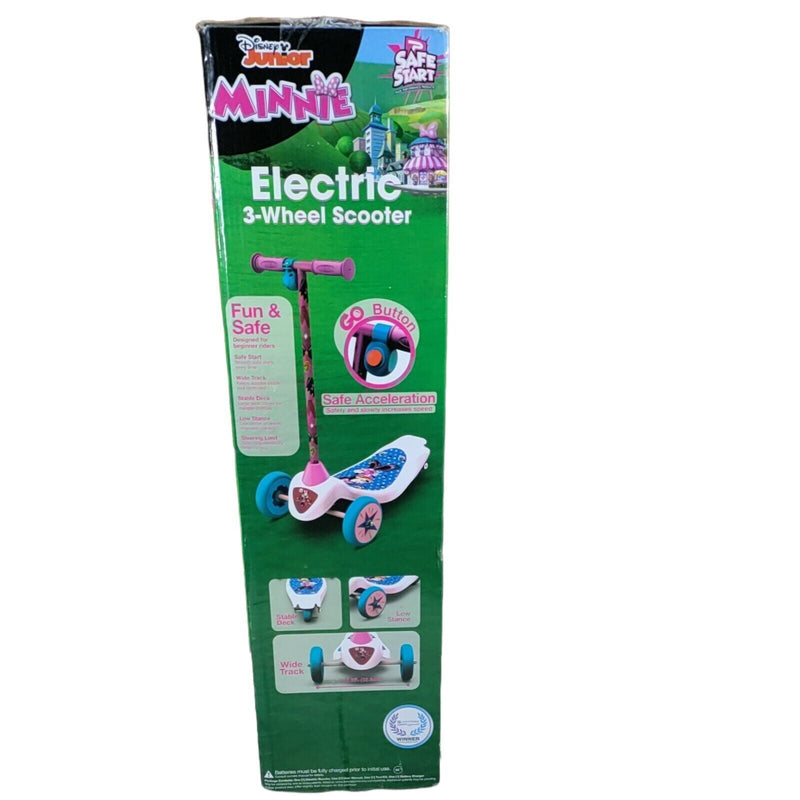 Disney Jr Minnie Mouse Electric 3-Wheel Scooter for Safe and Fun Riding (Ages 3+)