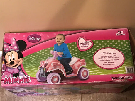 Disney Minnie Mouse 6V Quad Ride On for Toddlers 18+ Months - Brand New in Box