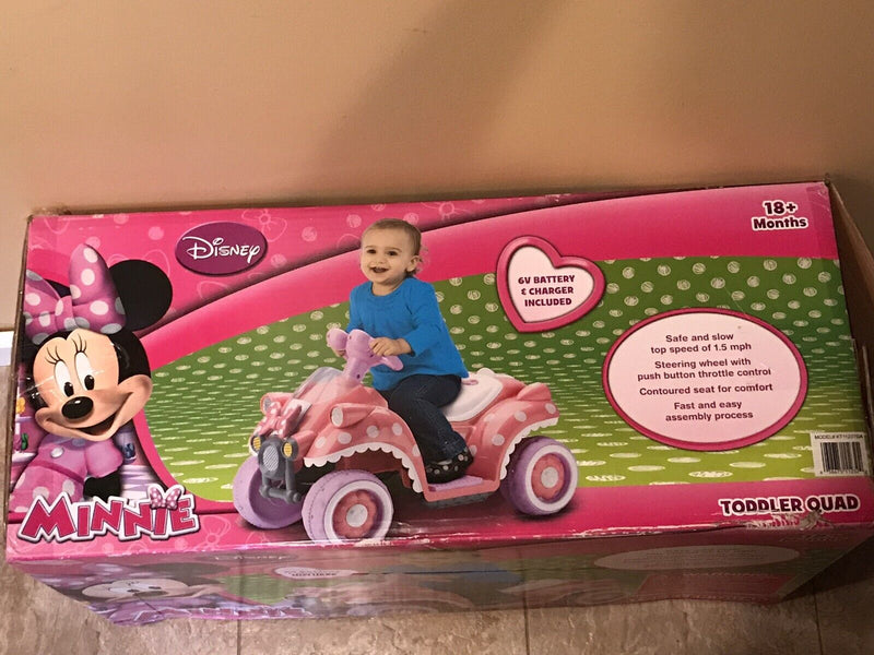 Disney Minnie Mouse 6V Quad Ride On for Toddlers 18+ Months - Brand New in Box