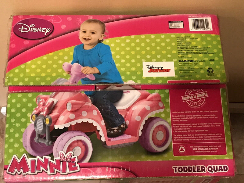 Disney Minnie Mouse 6V Quad Ride On for Toddlers 18+ Months - Brand New in Box