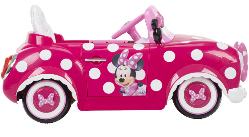 Disney Minnie Mouse Convertible Ride-On Car for Toddlers - 6-Volt Charger Included