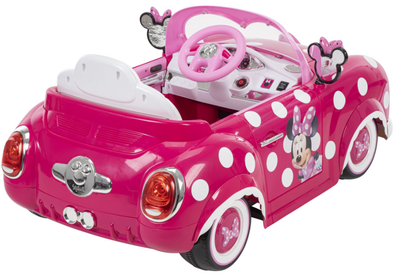 Disney Minnie Mouse Convertible Ride-On Car for Toddlers - 6-Volt Charger Included