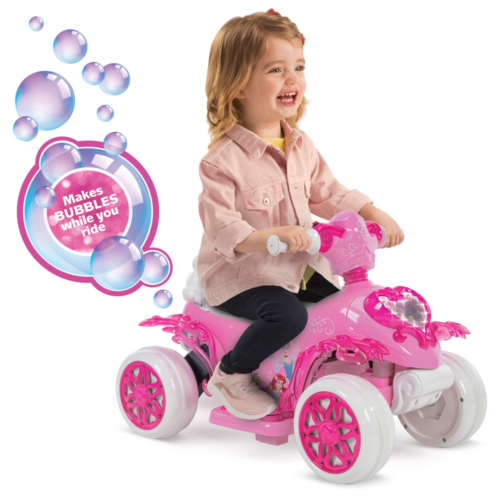 Disney Princess Electric Ride-On Quad with Bubble Action Exhaust in Pink by Huffy