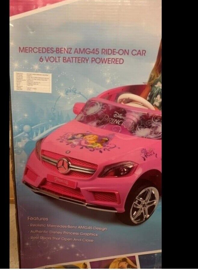 Disney Princess Mercedes 6V Pink Ride-On Car - Brand New in Box - Battery Powered Toy