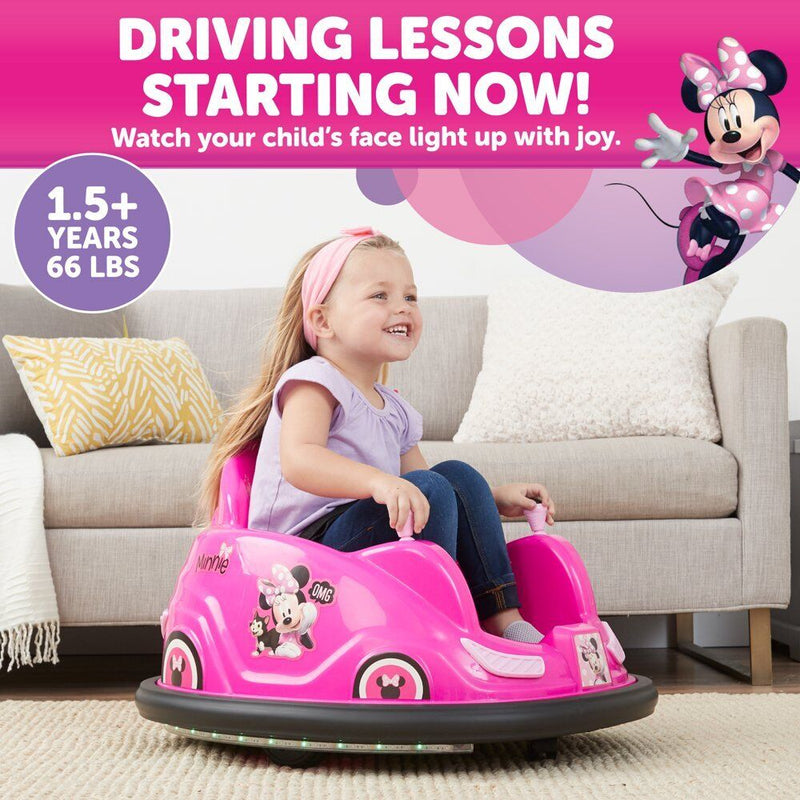 Disney's Minnie Mouse 6V Bumper Car, Battery-Powered Ride-On with Charger Included