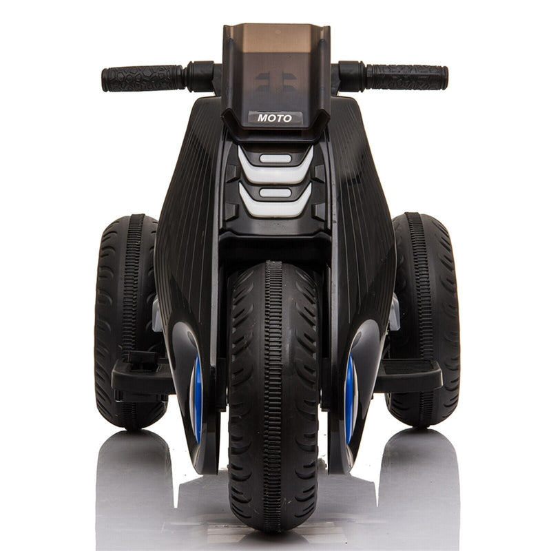 Double Drive 6V Kids Electric Motorcycle with 3 Wheels - Black