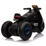 Double Drive 6V Kids Electric Motorcycle with 3 Wheels - Black