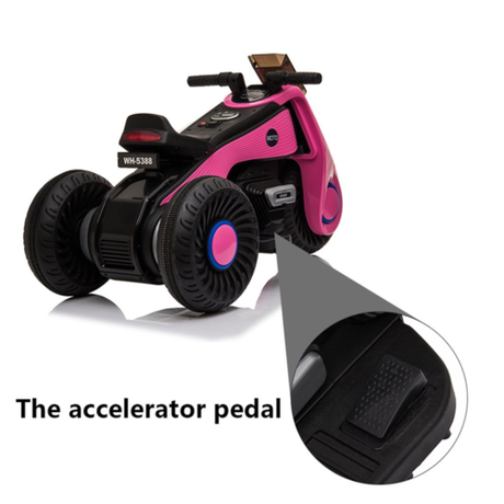 Double the Fun: Pink 3-Wheel Electric Motorcycle for Kids