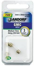 Jandorf  Time Delay Fuse, 3 A, 250 V, 100 A, 10 kA Interrupt, Glass Body #60694 Jandorf